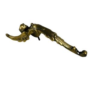 Vintage cast brass winged lady Victorian door handle